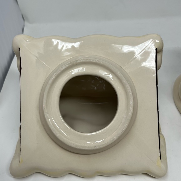 SCM Designs Snow Covered House Ceramic Cookie Jar with snowman tree clean GHA3.. - Picture 8 of 8